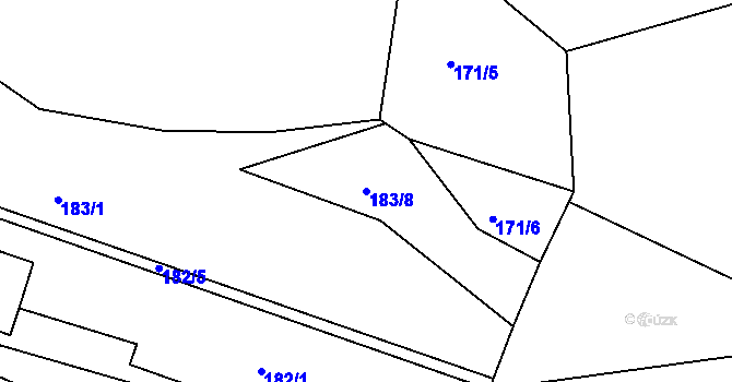 Parcela st. 183/8 v KÚ Nasavrky u Chocně, Katastrální mapa