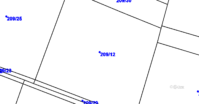 Parcela st. 209/12 v KÚ Nasavrky u Chocně, Katastrální mapa