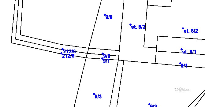 Parcela st. 9/8 v KÚ Nasavrky u Chocně, Katastrální mapa