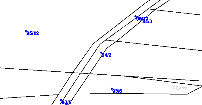 Parcela st. 94/2 v KÚ Nasavrky u Chocně, Katastrální mapa