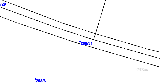 Parcela st. 209/31 v KÚ Nasavrky u Chocně, Katastrální mapa
