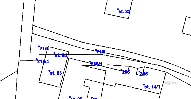 Parcela st. 71/5 v KÚ Nasavrky u Chocně, Katastrální mapa