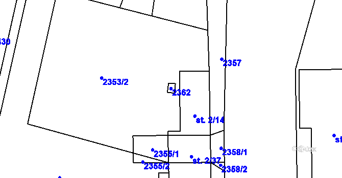 Parcela st. 2/13 v KÚ Násedlovice, Katastrální mapa