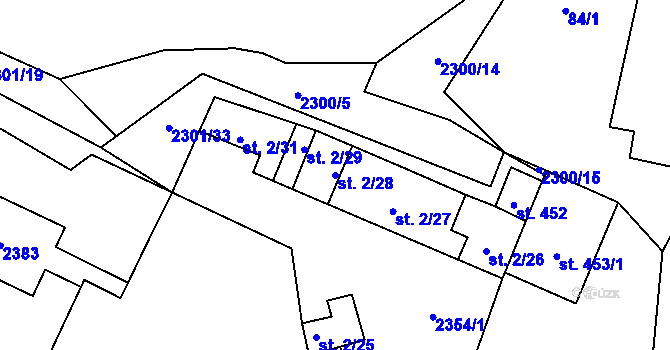 Parcela st. 2/28 v KÚ Násedlovice, Katastrální mapa
