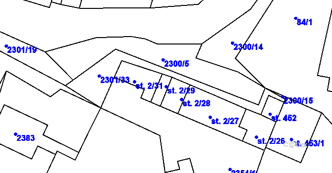 Parcela st. 2/29 v KÚ Násedlovice, Katastrální mapa