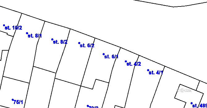 Parcela st. 6/1 v KÚ Násedlovice, Katastrální mapa