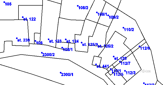 Parcela st. 125/1 v KÚ Násedlovice, Katastrální mapa