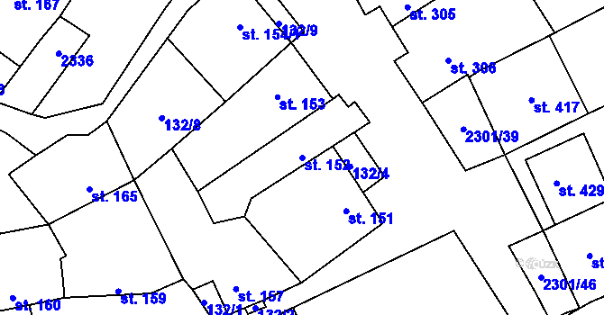 Parcela st. 152 v KÚ Násedlovice, Katastrální mapa