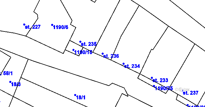 Parcela st. 236 v KÚ Násedlovice, Katastrální mapa