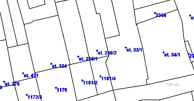 Parcela st. 238/2 v KÚ Násedlovice, Katastrální mapa
