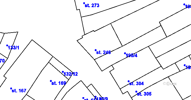 Parcela st. 246 v KÚ Násedlovice, Katastrální mapa