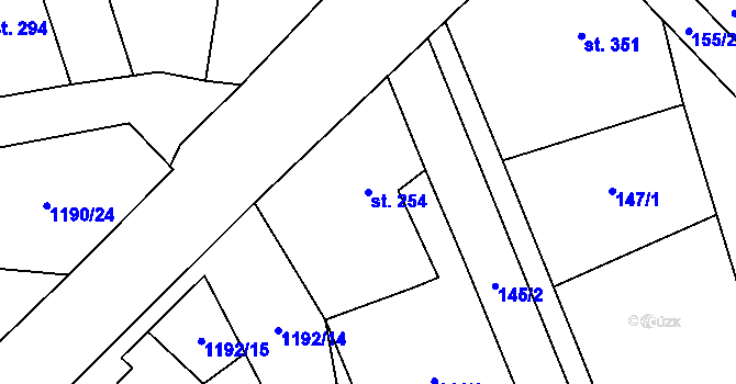 Parcela st. 254 v KÚ Násedlovice, Katastrální mapa