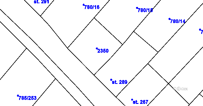 Parcela st. 290 v KÚ Násedlovice, Katastrální mapa