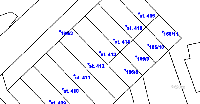 Parcela st. 413 v KÚ Násedlovice, Katastrální mapa
