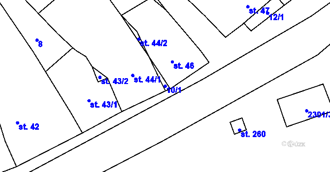 Parcela st. 10/1 v KÚ Násedlovice, Katastrální mapa