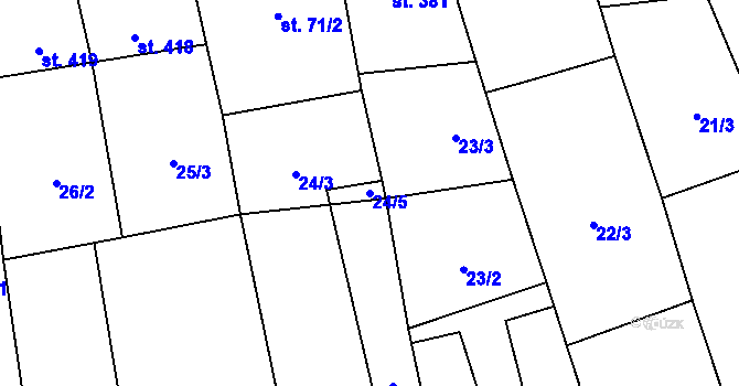 Parcela st. 24/5 v KÚ Násedlovice, Katastrální mapa