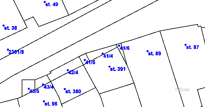 Parcela st. 41/4 v KÚ Násedlovice, Katastrální mapa