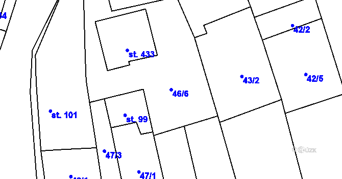 Parcela st. 46/6 v KÚ Násedlovice, Katastrální mapa