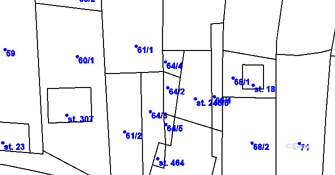 Parcela st. 64/2 v KÚ Násedlovice, Katastrální mapa