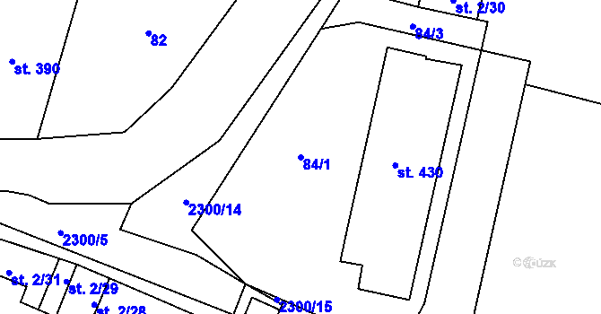Parcela st. 84/1 v KÚ Násedlovice, Katastrální mapa