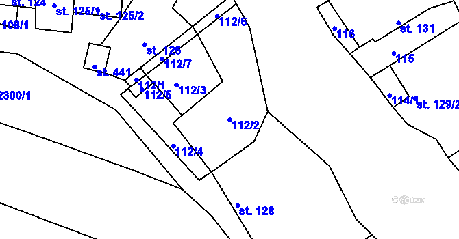 Parcela st. 112/2 v KÚ Násedlovice, Katastrální mapa