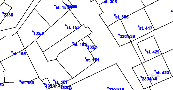 Parcela st. 132/4 v KÚ Násedlovice, Katastrální mapa