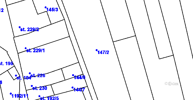Parcela st. 147/2 v KÚ Násedlovice, Katastrální mapa