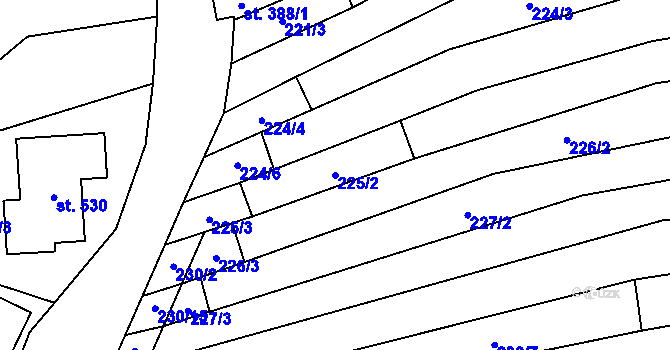 Parcela st. 225/2 v KÚ Násedlovice, Katastrální mapa