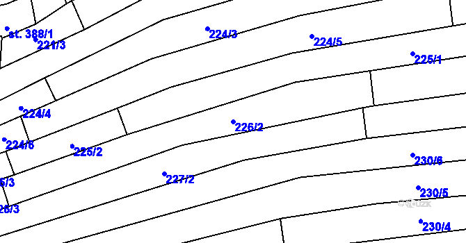 Parcela st. 226/2 v KÚ Násedlovice, Katastrální mapa