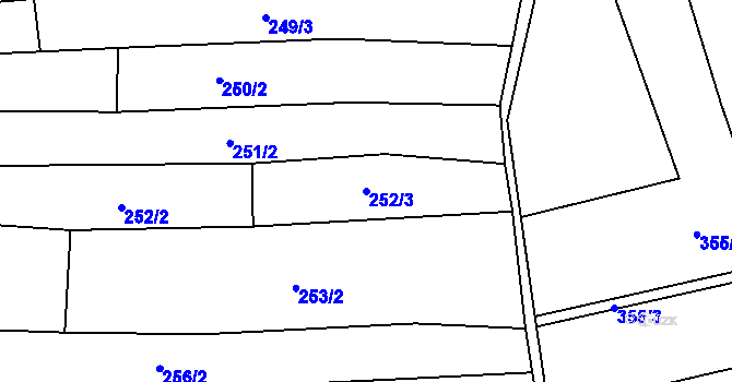 Parcela st. 252/3 v KÚ Násedlovice, Katastrální mapa