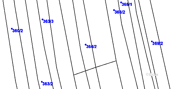 Parcela st. 364/2 v KÚ Násedlovice, Katastrální mapa