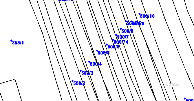 Parcela st. 500/5 v KÚ Násedlovice, Katastrální mapa