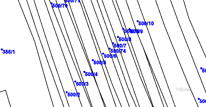 Parcela st. 500/6 v KÚ Násedlovice, Katastrální mapa