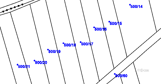 Parcela st. 500/17 v KÚ Násedlovice, Katastrální mapa