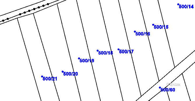 Parcela st. 500/18 v KÚ Násedlovice, Katastrální mapa