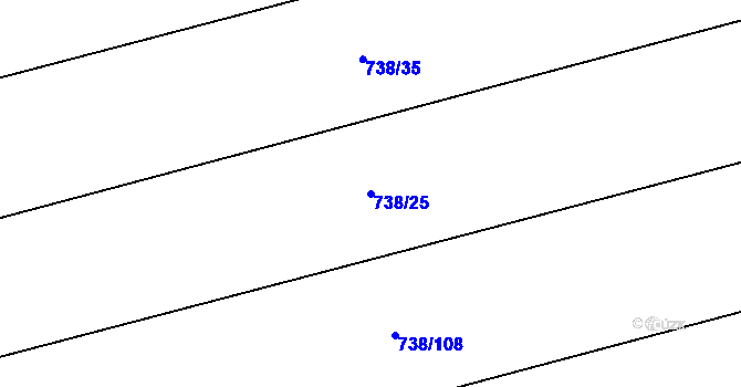 Parcela st. 738/25 v KÚ Násedlovice, Katastrální mapa