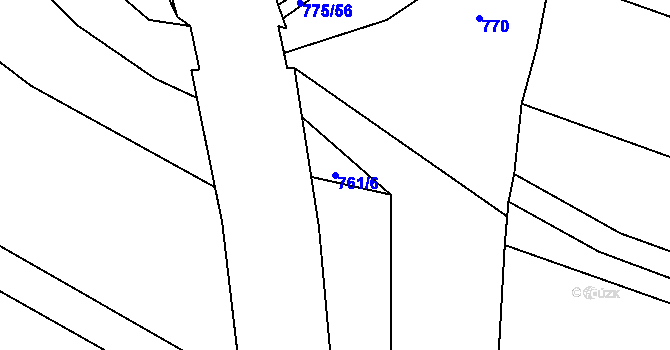 Parcela st. 761/6 v KÚ Násedlovice, Katastrální mapa