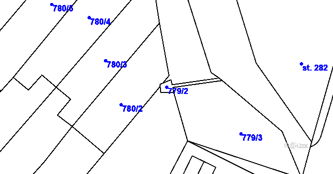 Parcela st. 779/2 v KÚ Násedlovice, Katastrální mapa