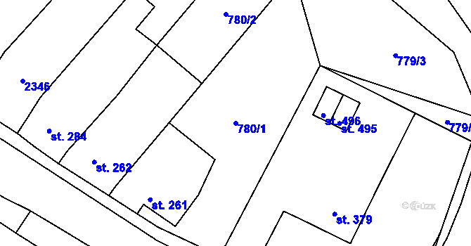 Parcela st. 780/1 v KÚ Násedlovice, Katastrální mapa