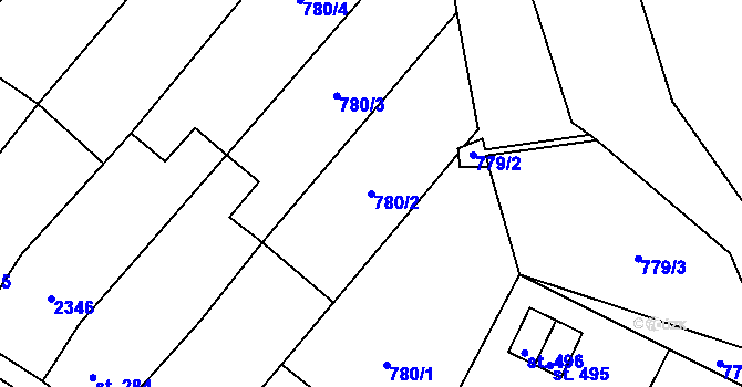 Parcela st. 780/2 v KÚ Násedlovice, Katastrální mapa