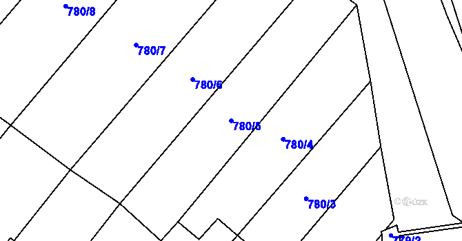 Parcela st. 780/5 v KÚ Násedlovice, Katastrální mapa