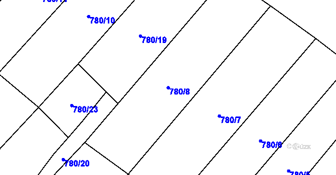 Parcela st. 780/8 v KÚ Násedlovice, Katastrální mapa