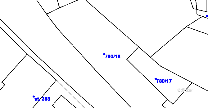 Parcela st. 780/18 v KÚ Násedlovice, Katastrální mapa