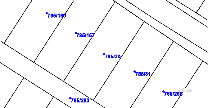Parcela st. 785/30 v KÚ Násedlovice, Katastrální mapa