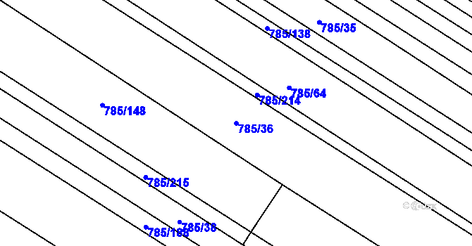 Parcela st. 785/36 v KÚ Násedlovice, Katastrální mapa