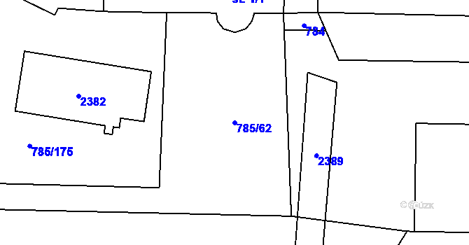 Parcela st. 785/62 v KÚ Násedlovice, Katastrální mapa