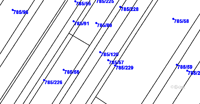 Parcela st. 785/120 v KÚ Násedlovice, Katastrální mapa