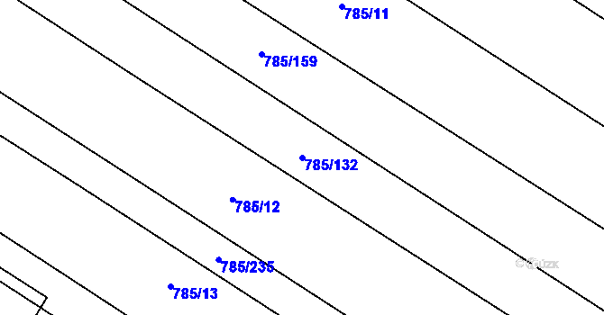 Parcela st. 785/132 v KÚ Násedlovice, Katastrální mapa
