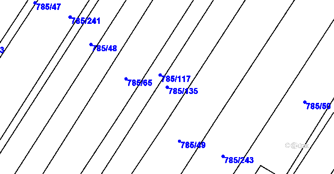 Parcela st. 785/135 v KÚ Násedlovice, Katastrální mapa
