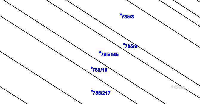 Parcela st. 785/145 v KÚ Násedlovice, Katastrální mapa